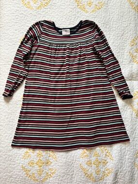 Hanna Andersson Girls' Striped Long-Sleeve Dress - Black, Pink, Green, Cream